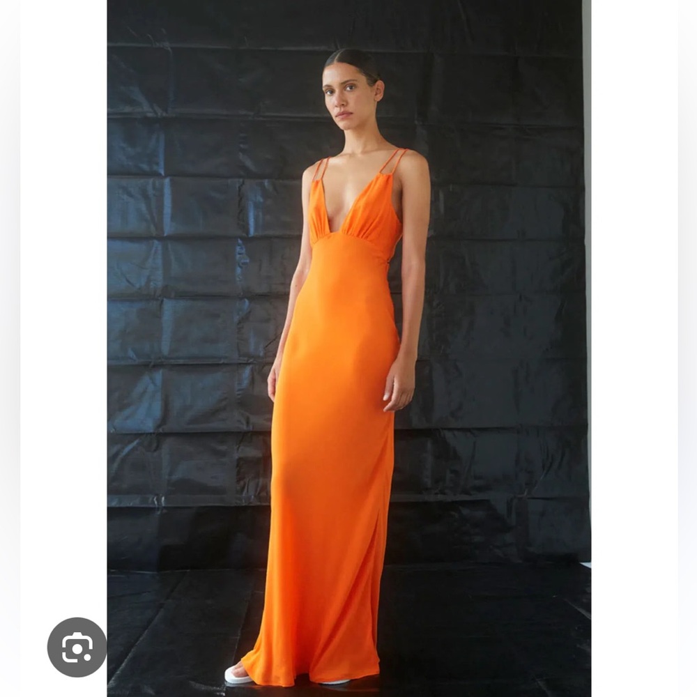 PARIS GEORGIA Orange Slip Dress